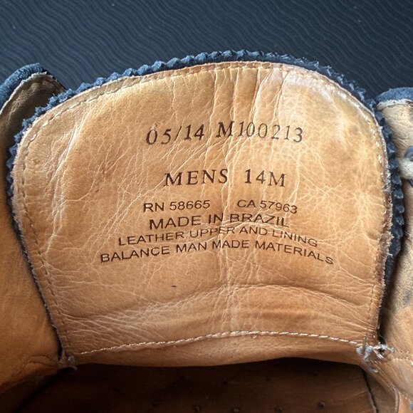 Public Opinion Men's Black Suede Wingtip Brogue Oxford Shoes US 14M - Picture 4 of 5